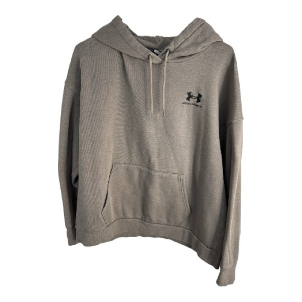 Under Armour Women’s Taupe Essential Fleece Hoodie Size XL Unisex Cozy Trendy